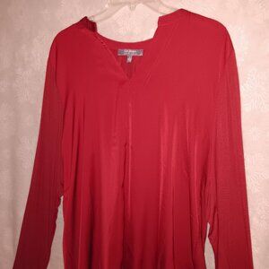 Lady in Red is Slinky Smooth! Slip into this Lisa Rinna Collection Blouse
